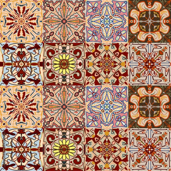Fototapeta seamless pattern with flowers fill pattern 
