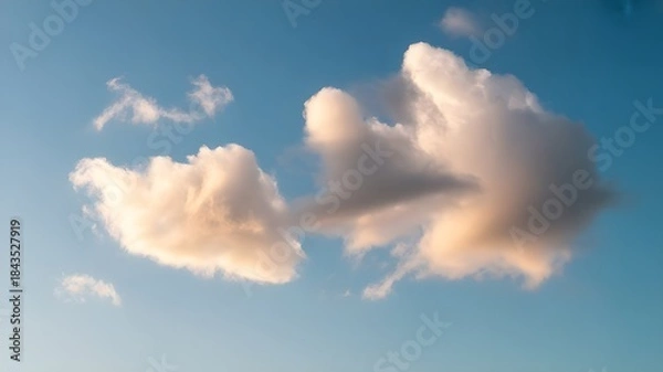 Obraz two big smoke white clouds with background