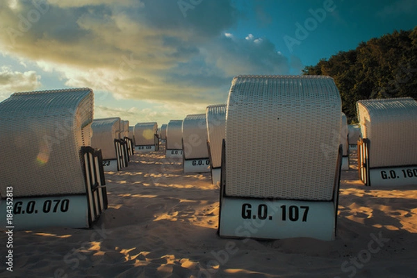 Obraz Strandkörbe am Meer, Ostsee