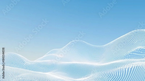 Obraz Blue dot matrix wave background image