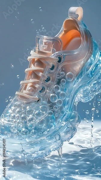 Fototapeta Dolphin leaping through splashing ocean water