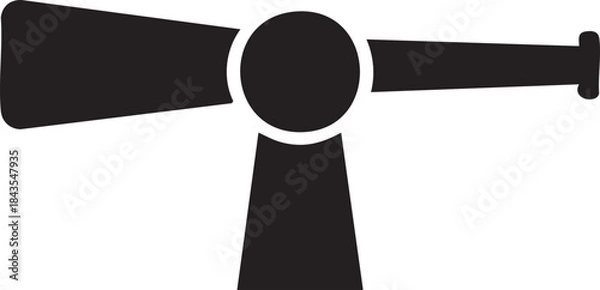 Obraz Ship Radar Antenna Silhouettes Vector Rotating Bar