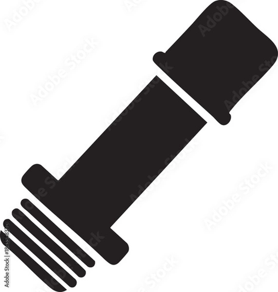 Obraz Tire Valve Stem Cap Silhouettes Vector Icon