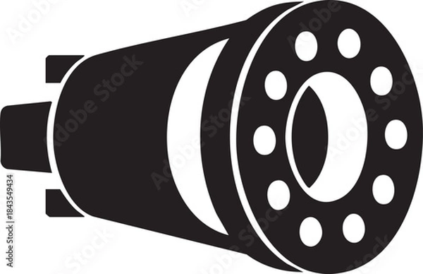 Obraz Jet Engine Fuel Injector Nozzle Silhouettes Vector Aviation
