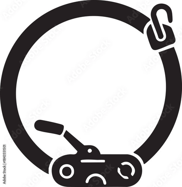 Obraz Tie Down Strap Ratchet Silhouettes Vector Assembly