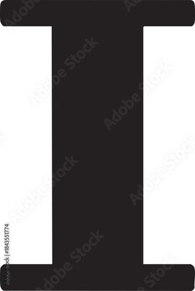 Obraz I-Beam Section Silhouettes Vector Structural Steel Shape