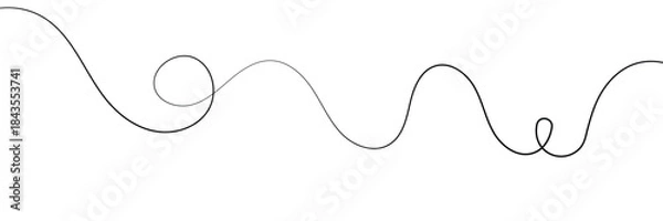 Fototapeta Squiggle line design element. vector file illustration. isolated on white background. EPS 10