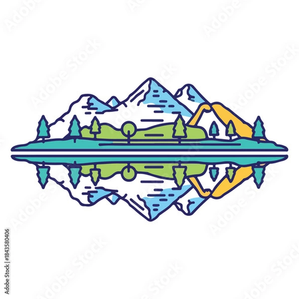 Fototapeta mountain landscape vector illustration