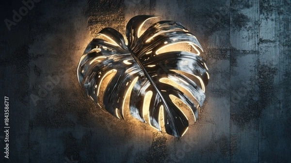 Obraz Detailed monstera leaf closeup