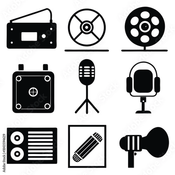 Fototapeta movie camera icons