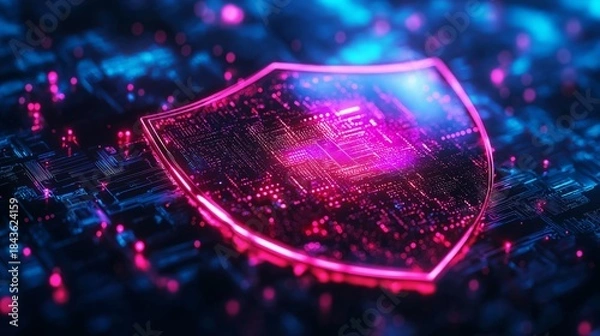 Obraz Futuristic Digital Shield Artwork