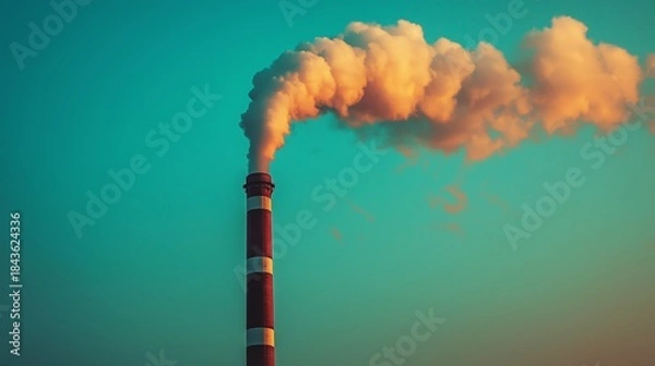 Obraz Smoke Billowing from Industrial Chimney