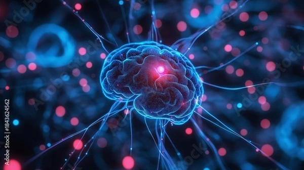 Obraz Glowing Neural Network Visualization