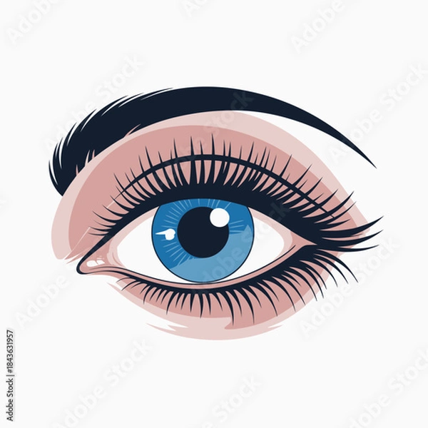 Fototapeta A stunning close-up of a blue human eye, showcasing intricate details and expressive features that evoke feelings of beauty, curiosity, and intrigue in the viewer.