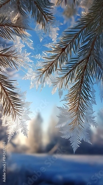 Obraz snow covered pine tree