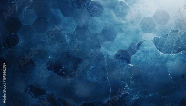 Obraz ブルーグラデマーブル・ディープクール背景