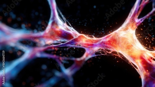 Obraz A captivating visualization of interconnected neurons showcases vibrant colors, symbolizing the complexity of the human brain and the beauty of neural connections.
