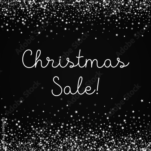 Fototapeta Christmas Sale greeting card. Amazing falling stars background. Amazing falling stars on red background. Elegant vector illustration.