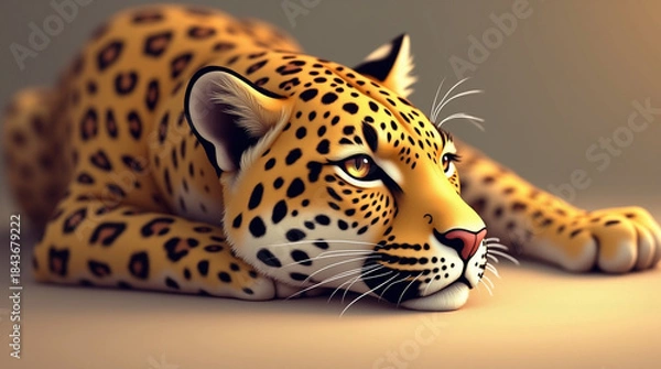 Obraz leopard on black background