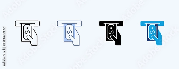 Obraz Withdrawal Multiple Icon Illustration Vector