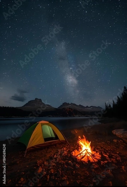 Obraz camping in the night