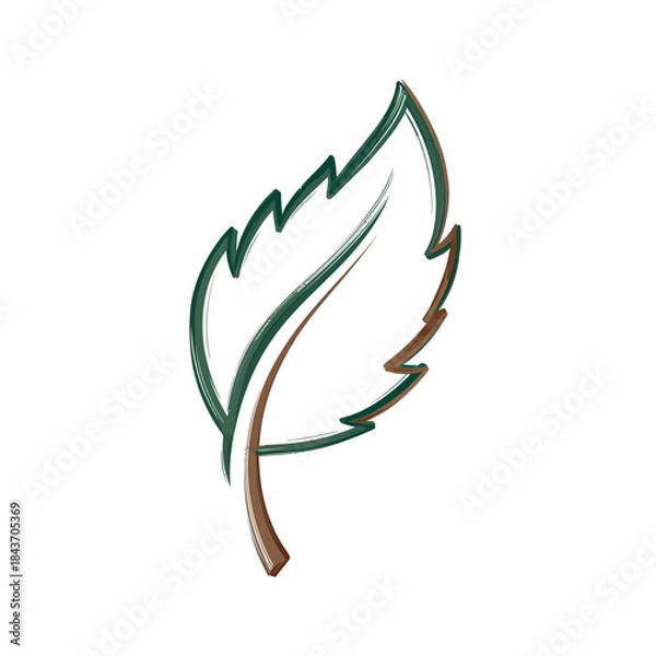 Obraz Stylized Leaf Illustration with Natural Colors.