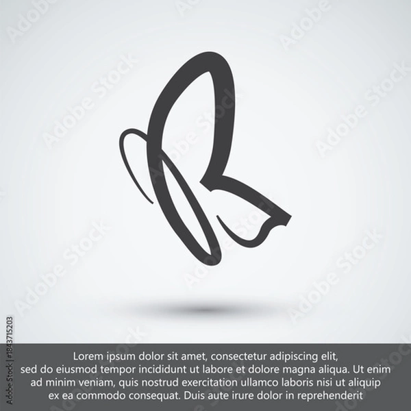 Obraz Minimal Butterfly Line Art Icon with Elegant Outline Vector