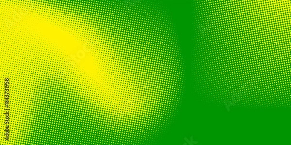 Obraz abstract dot pattern on green background. Yellow green halftone dots gradient pattern background texture.