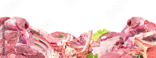 Obraz Meat lamb on a white background isolated