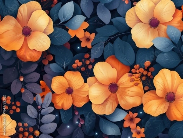 Obraz Orange and Purple Flower Collage