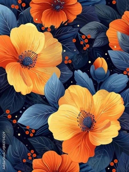 Obraz Orange and Purple Flower Collage