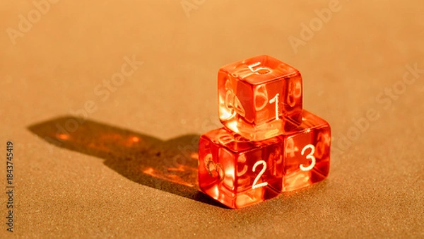 Obraz Dice podium concept with copy space for learning and play