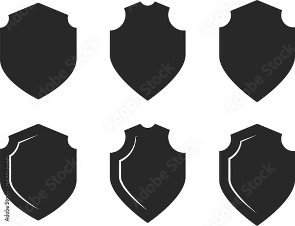 Obraz shield icon set. Safety shield symbol. Protection security icons collection