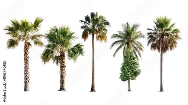 Obraz Palm Trees Isolated White Background