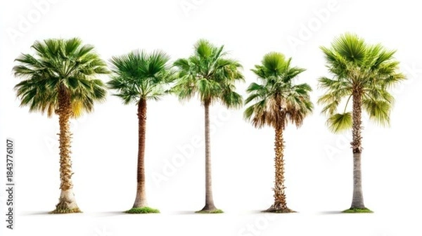 Obraz Tropical Palm Trees Isolated White Background