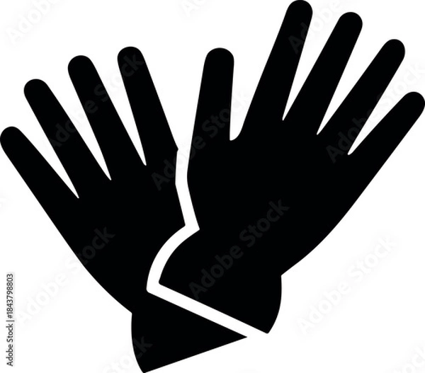 Obraz Helping Hands Silhouette Icon – Support, Care and Unity Symbol Illustration