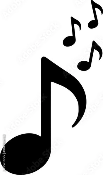 Fototapeta Musical Notes Scalable SVG Vector Graphic with Editable Paths and Layers for Web, UI Design, Digital Art, and Print Applications