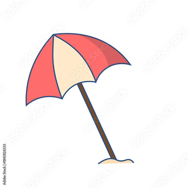 Obraz beach umbrella vector illustration
