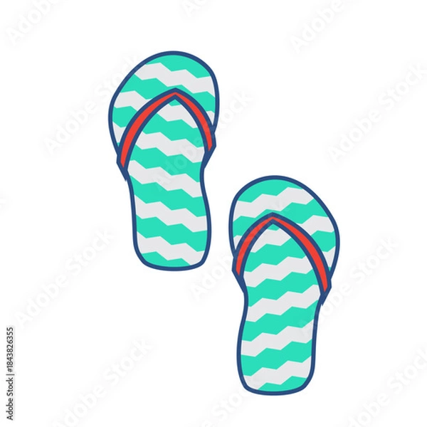 Obraz flip flops isolated on white