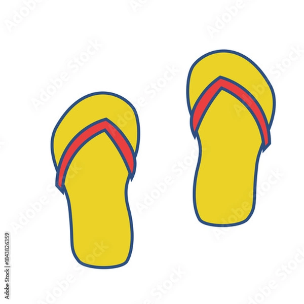 Obraz flip flops isolated on white background