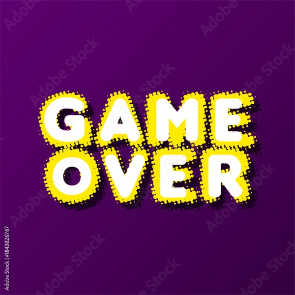 Obraz Game over text flat banner