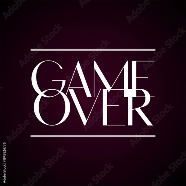 Obraz Game over text flat banner