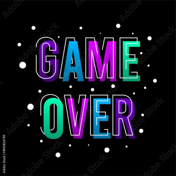 Obraz Game over text flat banner