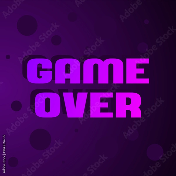 Obraz Game over text flat banner
