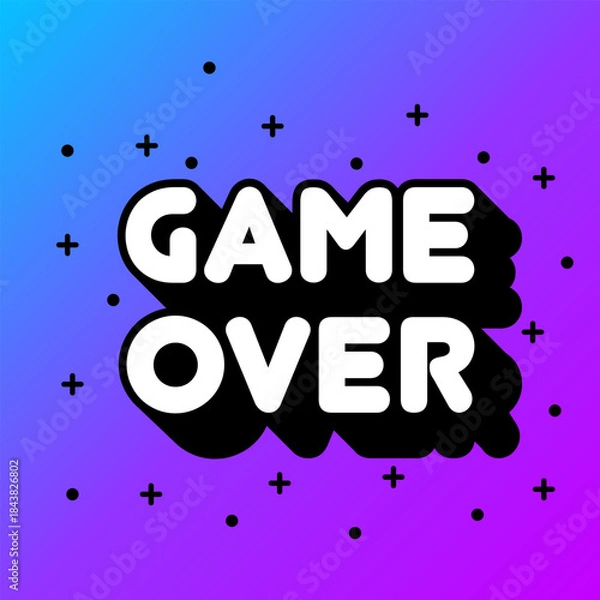 Obraz Game over text flat banner