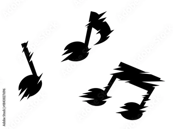 Fototapeta ノイズをイメージした音符のイラスト素材