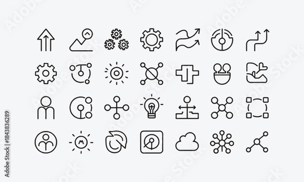 Fototapeta Alphabet and numbers vector icon set for web and business design