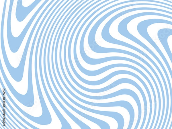 Obraz Abstract Blue and White Wavy Line Pattern - Seamless Vector Background Design.