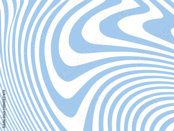 Obraz Abstract Blue and White Wavy Line Pattern - Seamless Vector Background Design.