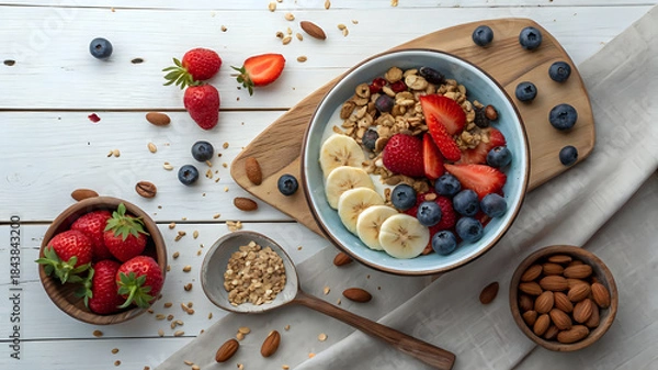 Obraz homemade chocolate cake with fruits